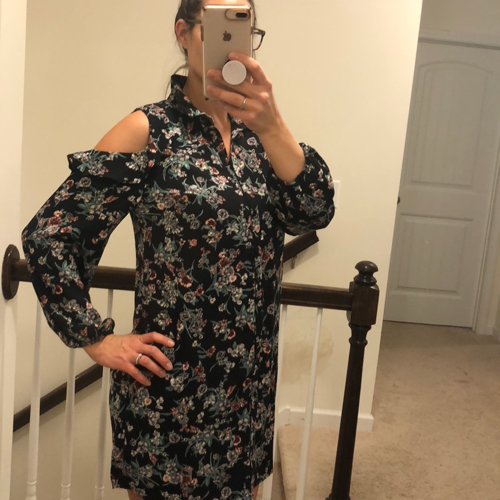 Navy floral dress